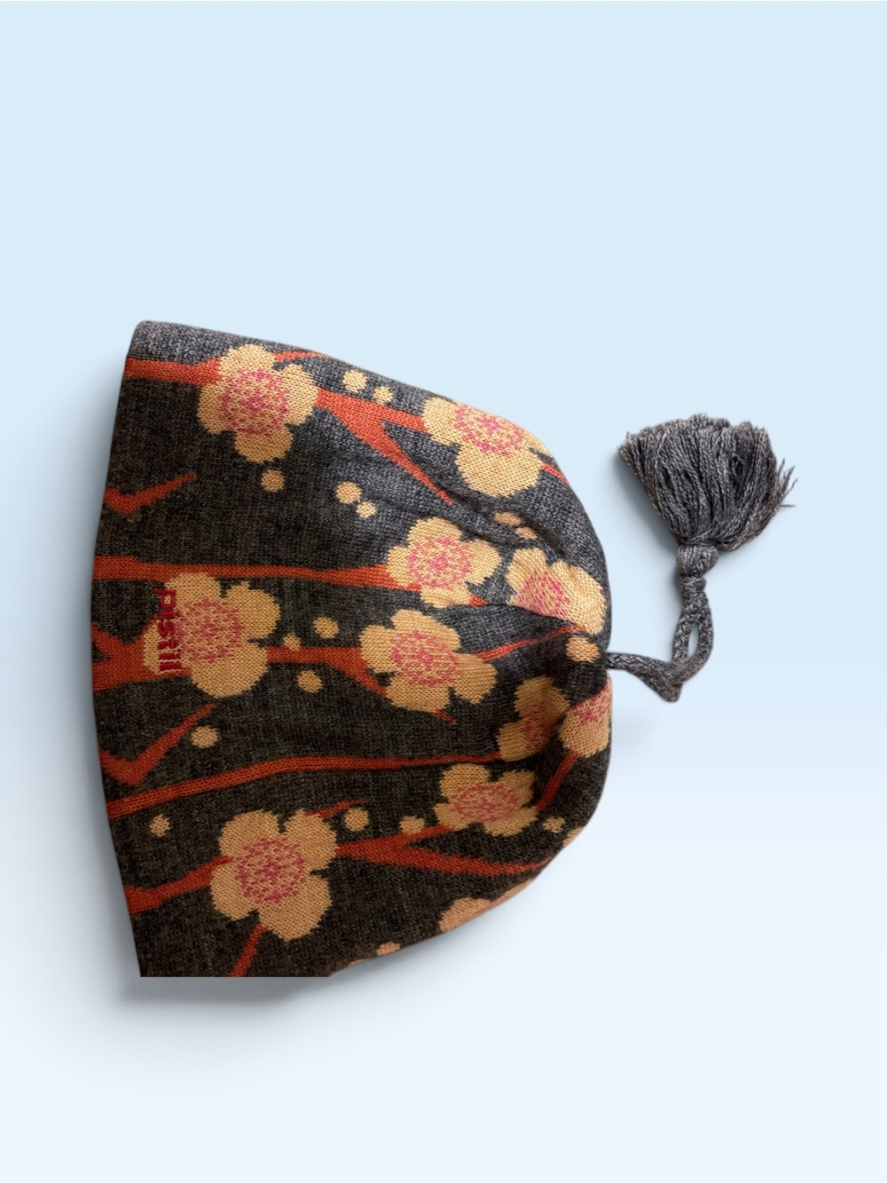 Pistil Floral Pom-Pom Knit Hat - Gray, Peach, Orange